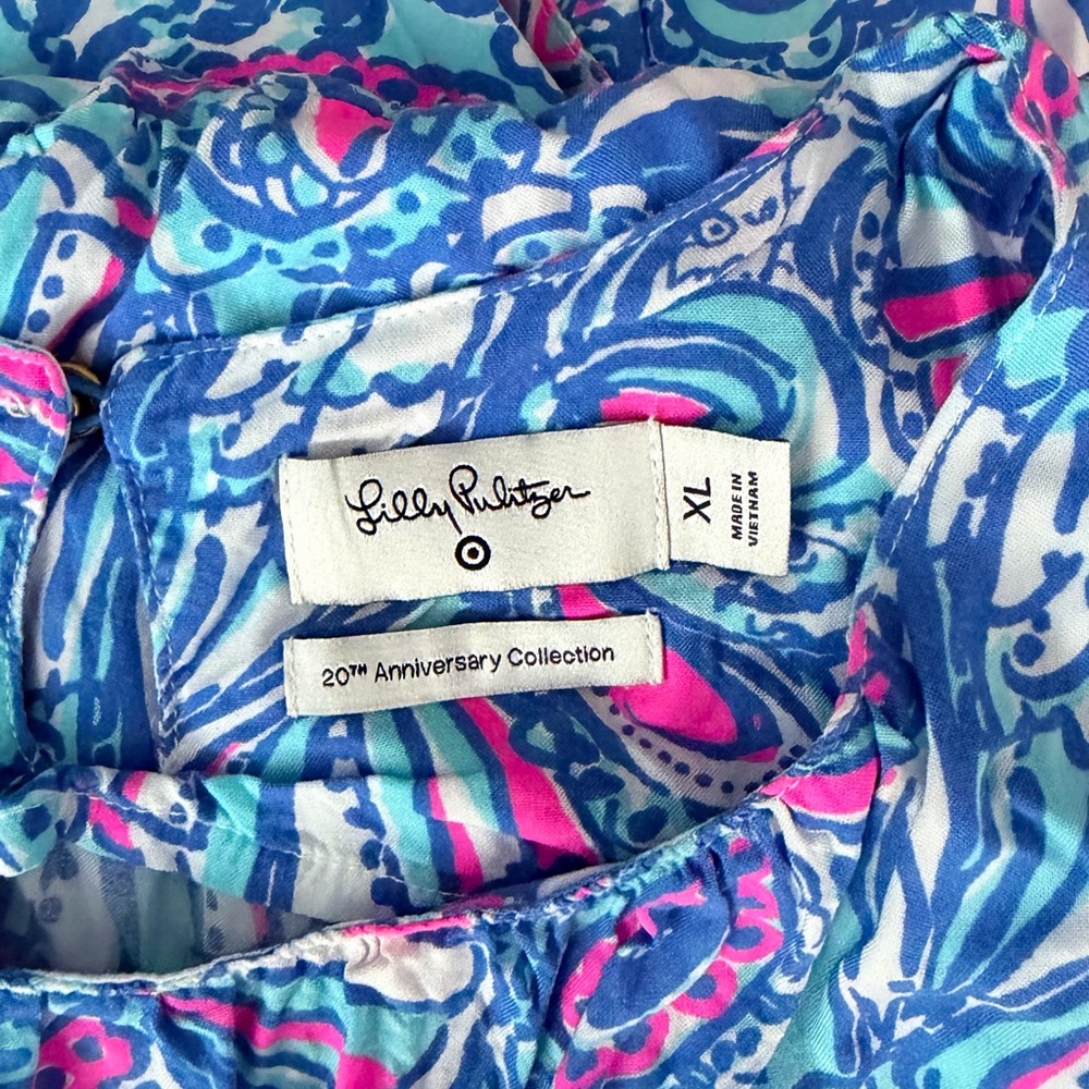 Lilly Pulitzer Maxi Dress Girls Size XL Blue Pink 20th Anniversary Collection - Picture 11 of 11